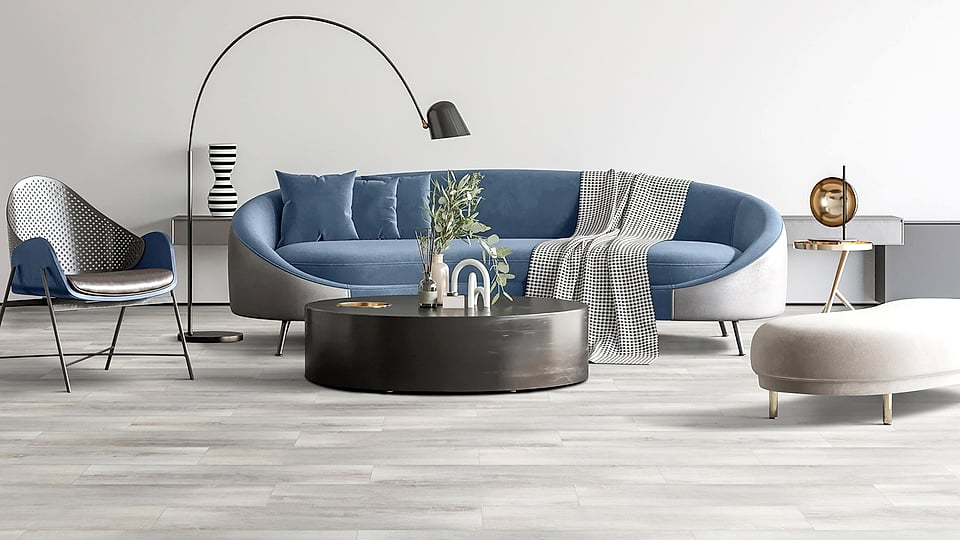 SPC плитка Tarkett Art Vinyl в гостиной